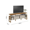 Ver imagem 3 de Rack Esmeralda para até Tv 70'' Nature Off White - Linea Brasil