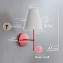 Ver imagem 3 de Kit 2 Arandelas Luminária de Parede Clássica Rose Gold com Cúpula Branca Ref 05