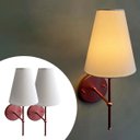 Ver imagem 1 de Kit 2 Arandelas de Parede Clássica Alumínio com Cúpula Tecido Algodão Ref 05