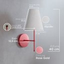 Ver imagem 3 de Kit 2 Arandelas de Parede Clássica Alumínio com Cúpula Tecido Algodão Ref 05