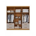Ver imagem 4 de Guarda Roupa Casal Modulado Canto Crsal 11 Portas de Bater 4 Gavetas MDP com Espelho Cinamomo-Off
