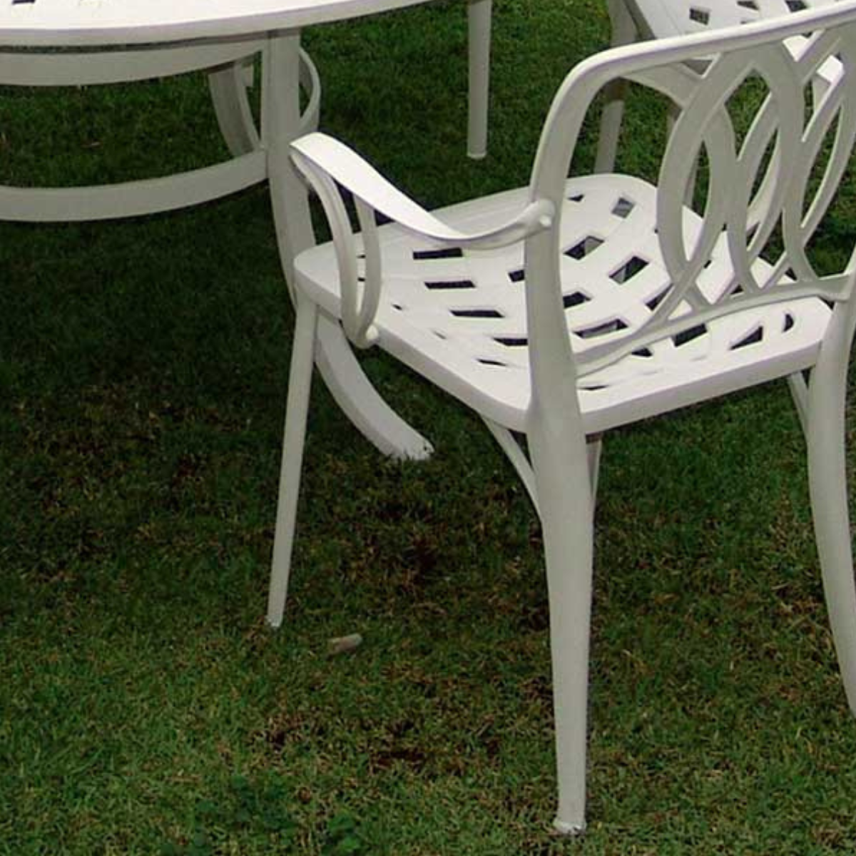 Conjunto de Jardim Piscina com Mesa Giratória e 6 Cadeiras Jantar Modelo Fênix Aluminio - 3
