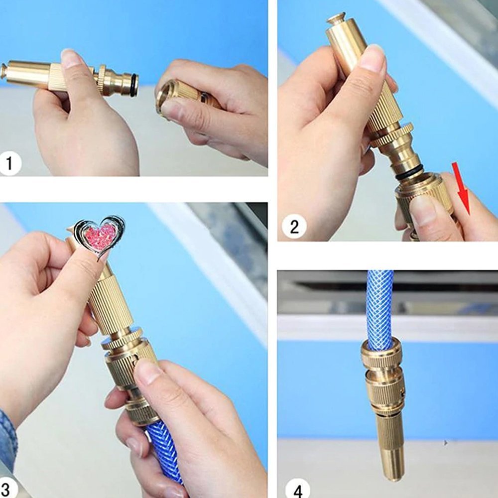 Bocal de Mangueira Ferramenta de Alta Pressão Ajustável para Limpeza Jardinagem - 7
