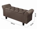 Ver imagem 7 de Recamier Baú 1,50m Lara Premium para Cama Casal Estilo Decorativo Closet Estofado Cor Marrom