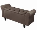 Ver imagem 3 de Recamier Baú 1,50m Lara Premium para Cama Casal Estilo Decorativo Closet Estofado Cor Marrom