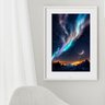 Quadro Fotografia Aurora Boreal - 60x48cm:madeira Preta - 2