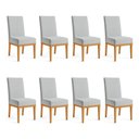Ver imagem 1 de Kit 8 Cadeiras de Jantar Brisa Suede Cinza Base de Madeira - Pallazio