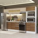 Ver imagem 1 de Armário de Cozinha Completa 100% Mdf 310 Cm Smart 01 Xa Branco/rustic/crema