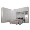 Quarto de Casal Modulado 12 Portas Orion Branco – Leifer Móveis - 1