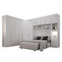 Ver imagem 1 de Quarto de Casal Modulado 12 Portas Orion Branco – Leifer Móveis