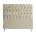 Ver imagem 2 de Kit Estrela Cabeceira de Cama Box e Calçadeira Baú Pés Palito Botão Cristal King 195 Cm Suede