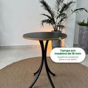 Ver imagem 4 de Mesa Bistrô Redonda 60cm Tampo de Madeira e Base em Aço Carbono para Varanda e Cafeteria - Empório T