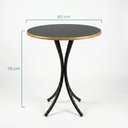 Ver imagem 2 de Mesa Bistrô Redonda 60cm Tampo de Madeira e Base em Aço Carbono para Varanda e Cafeteria - Empório T
