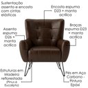 Ver mais imagens de Poltrona Decorativa Malta Pes Ferro Courino Tcs 721 Moll