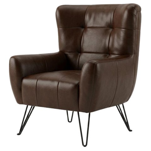 Poltrona Decorativa Malta Pes Ferro Courino Tcs 721 Moll