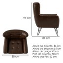 Ver imagem 6 de Poltrona Decorativa Malta Pes Ferro Courino Tcs 721 Moll