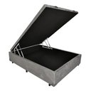 Ver imagem 1 de Cama Box Baú Casal Blindado com Pistão a Gás:suede Cinza/casal