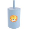 Copo de Silicone com Tampa e Canudo Azul Antivazamento 180ml - 1