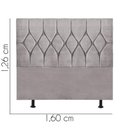 Ver imagem 3 de Cabeceira Estofada Cama Box Queen 160cm Istambul Corino Cinza Claro- Mabe Magazine