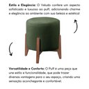 Ver imagem 5 de Kit 2 Puff Decorativo para Sala Redondo Luxo Selena Veludo Verde