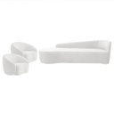 Ver imagem 2 de Kit Divã Recamier Orgânico França 250cm Lado Esquerdo e 2 Poltronas Amore Bouclé
