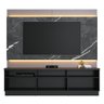 Home para TV Ripado Efeito Marmorizado Marco Preto Grigio - 4