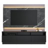 Home para TV Ripado Efeito Marmorizado Marco Preto Grigio - 3