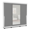 Ver imagem 2 de Roupeiro Porto 3 Portas de Correr com Espelho 217x213cm Branco/Cinza 240850
