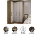 Ver imagem 4 de Guarda Roupa de Canto 2 Peças 4 Portas Paris Luciane Móveis Avelã Pf-cinammon Pf