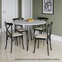 Ver imagem 3 de Mesa Jantar Redonda Branca Hairpin 110cm Elen Base Ferro Preto