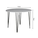 Ver imagem 4 de Mesa Jantar Redonda Branca Hairpin 110cm Elen Base Ferro Preto