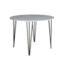 Ver imagem 2 de Mesa Jantar Redonda Branca Hairpin 110cm Elen Base Ferro Preto