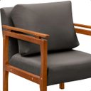 Ver imagem 3 de Kit 4 Poltrona Sala Decorativa Dallas Estofada Veludo Cinza Base Madeira Castanho - Arkell