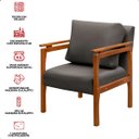 Ver imagem 7 de Kit 4 Poltrona Sala Decorativa Dallas Estofada Veludo Cinza Base Madeira Castanho - Arkell
