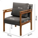 Ver mais imagens de Kit 4 Poltrona Sala Decorativa Dallas Estofada Veludo Cinza Base Madeira Castanho - Arkell