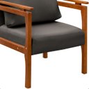 Ver imagem 4 de Kit 4 Poltrona Sala Decorativa Dallas Estofada Veludo Cinza Base Madeira Castanho - Arkell