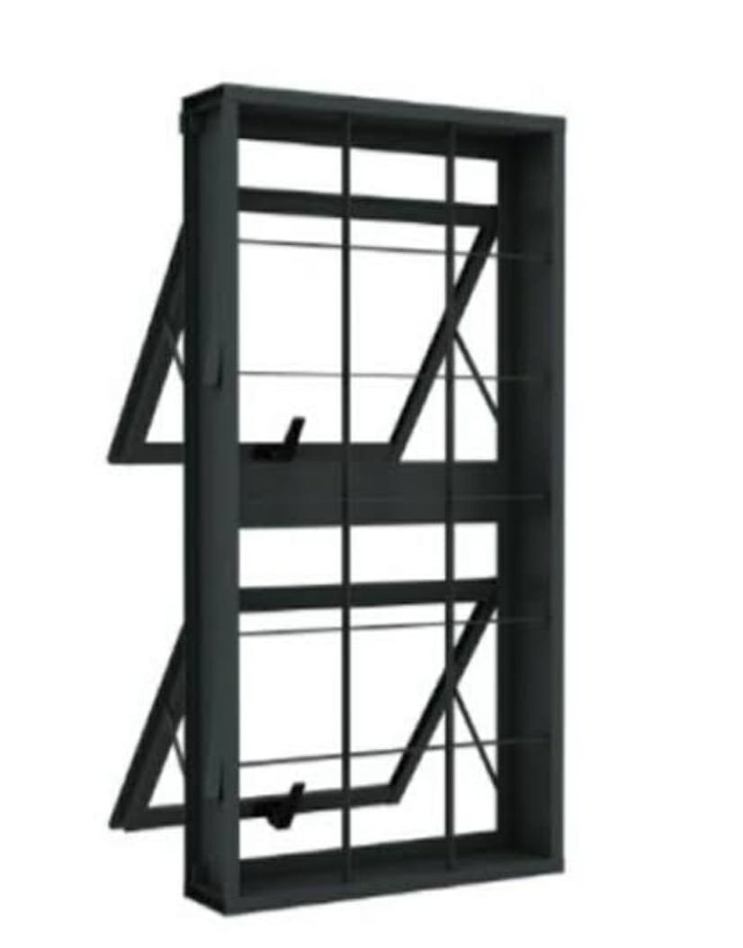 Janela Vitro Maxim-ar 50x100 Req. 7cm Grade Quadriculada Vertical Stander - 1