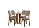 Ver imagem 1 de Conjunto Mesa Isabela sem Tampo de Vidro 100cm com 4 Cadeiras Caroline - Imbuia / Lux