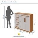 Ver imagem 4 de Cômoda para Quarto 8 Gavetas 2 Portas com Chave Toronto 142cm Bege Amêndoa Clean/Off White