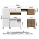 Ver imagem 4 de Armário de Cozinha Completa 293cm com Pia Rustic/Branco Emilly Madesa 08