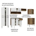 Ver imagem 5 de Armário de Cozinha Completa 293cm com Pia Rustic/Branco Emilly Madesa 08