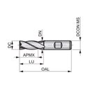 Ver imagem 4 de Fresa de Topo Curta Din 1835b 1/2" com 4 Cortes - Dormer C2471/2