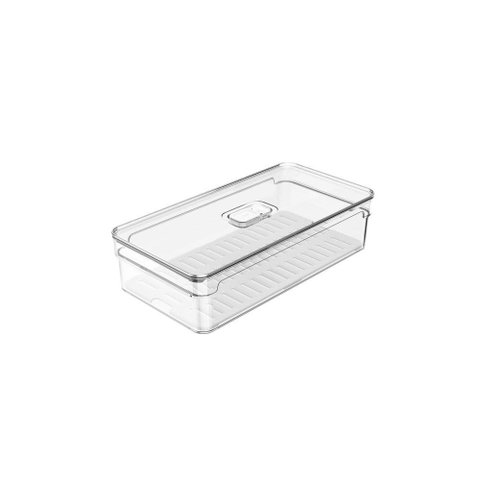 Organizador Geladeira com Tampa ou 2,8L Linha Clear Fresh