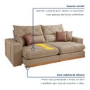 Ver imagem 4 de Sofá Retrátil e Reclínavel 3 Lugares Pés em Madeira Maciça 230cm Zara Yescasa
