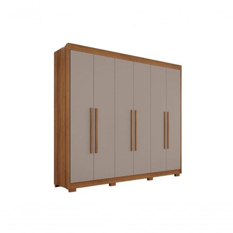 Guarda-roupa Casal Itália 6 Portas 100% Mdf Salleto Cinamomo/off White