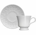 Ver imagem 6 de Conjunto 12 Xícaras de Café com Pires 190ml Porcelana em Relevo Tassel Germer Branco