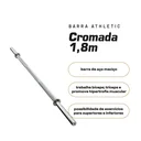 Ver imagem 2 de Barra Cromada Athletic 1,80m Macica Supino Agachamento Reta Musculacao Treino em Casa