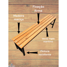 Banco para Vestiário Jardim Academia 150 Cm X 30 Cm X 45 Cm - 5