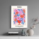 Ver imagem 1 de Quadro Poster Flower Market - Paris 24x18cm:madeira Branca