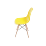 Sc-037-m - Cadeira Decorativa Assento em Pp na Cor Amarelo,base Estilo Eiffel,com Armacao de Madeira - 2
